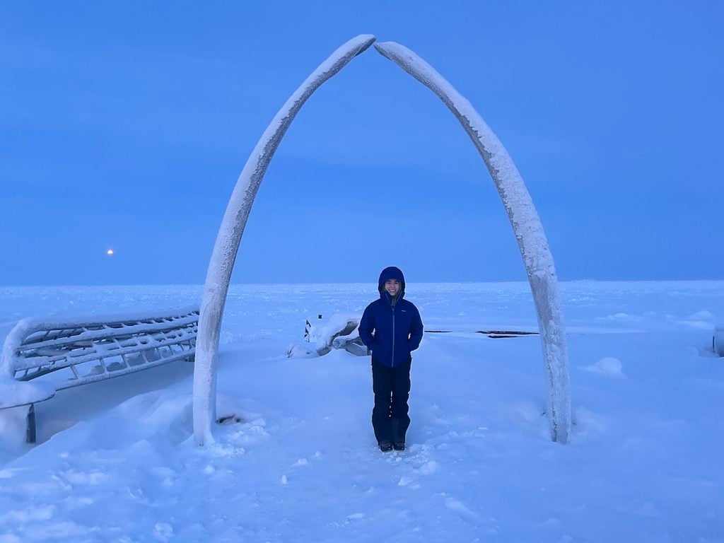 Autumn Moya poses in an arctic research field.