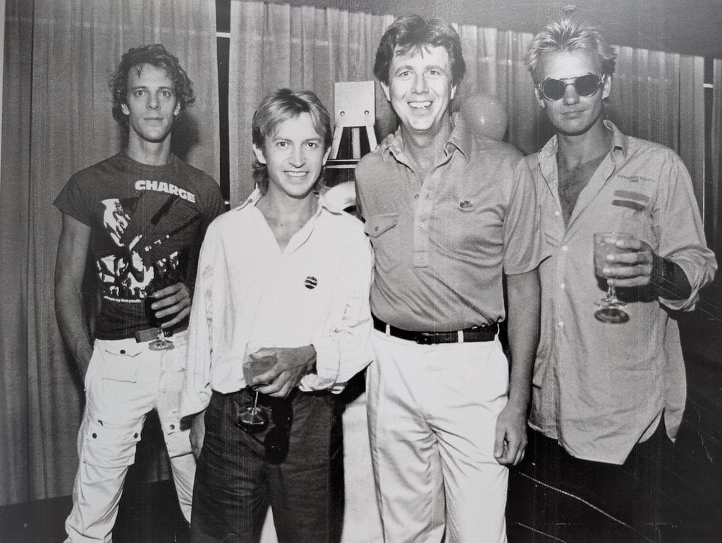 Larry with the Police during A&M years.