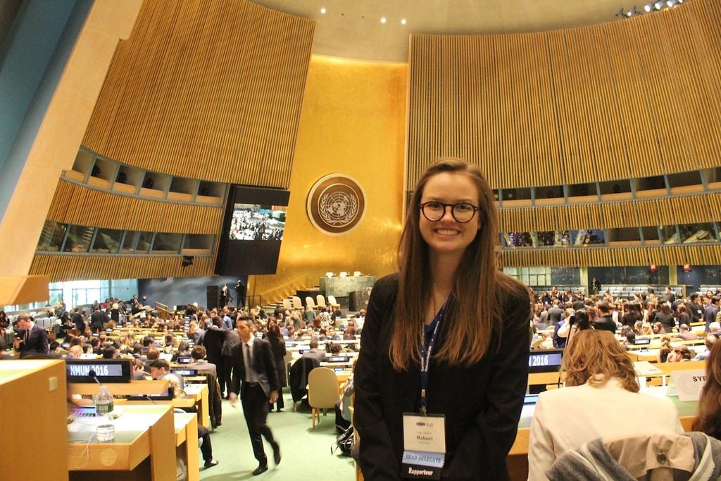 Taylor at the United Nations conference.